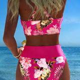 Gun – Blommig bikini med kontrastdetaljer