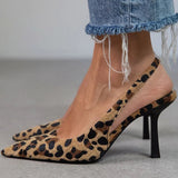 Solvig – Leopardmönstrade slingbacks med klack