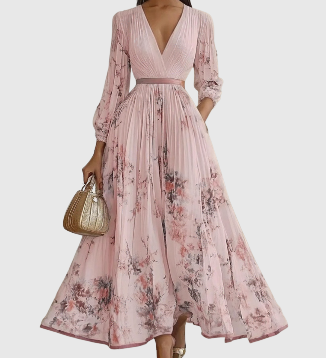 Zuzanna - Elegant Maxi Klänning med Volanger