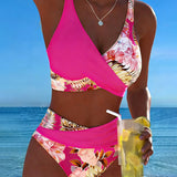 Gun – Blommig bikini med kontrastdetaljer