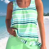Berit – Avslappnat randig tankini