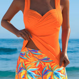 Anneli – Tankini med tropisk kjol