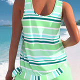 Berit – Avslappnat randig tankini