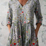 Birgitta – Lång blus med v-ringning