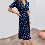 JESSY | STYLISH POLKA DOT V-NECK DRESS