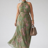 Linnea – Samlad halter midi-klänning