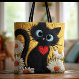 Charlotta – Vadderad toteväska med kattmotiv