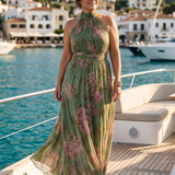 Linnea – Samlad halter midi-klänning