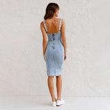 CORALINE | ELEGANT DENIMTRYCKKLÄNNING