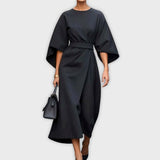 Olivia | Elegant Klänning med Bälte och Dolmansleeves