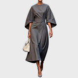 Olivia | Elegant Klänning med Bälte och Dolmansleeves