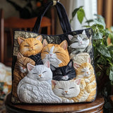 Katarina – Quiltad tygväska med kattmotiv