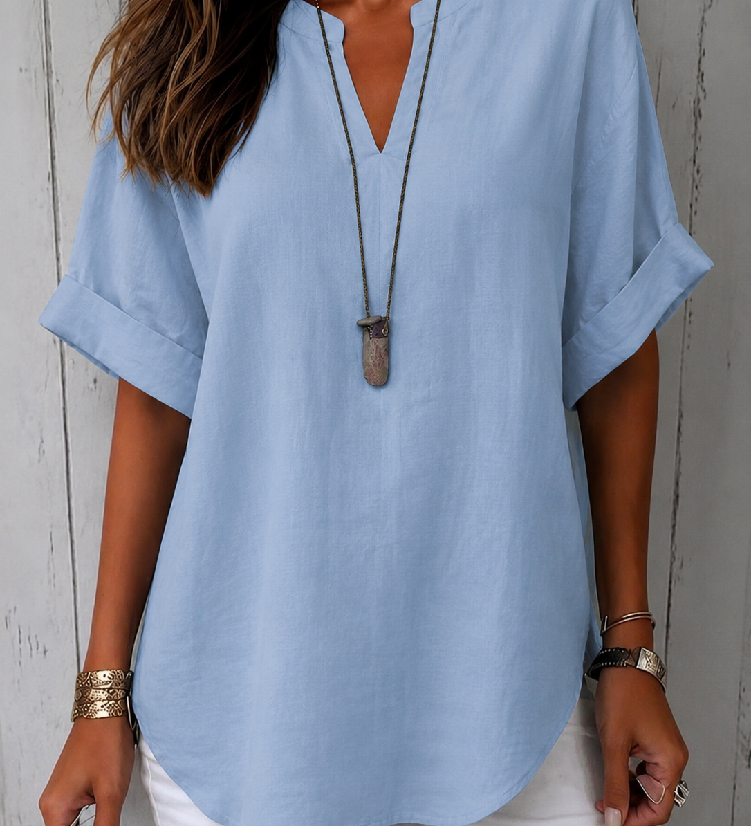 Katarina – Kortärmad blus i enkel elegant stil