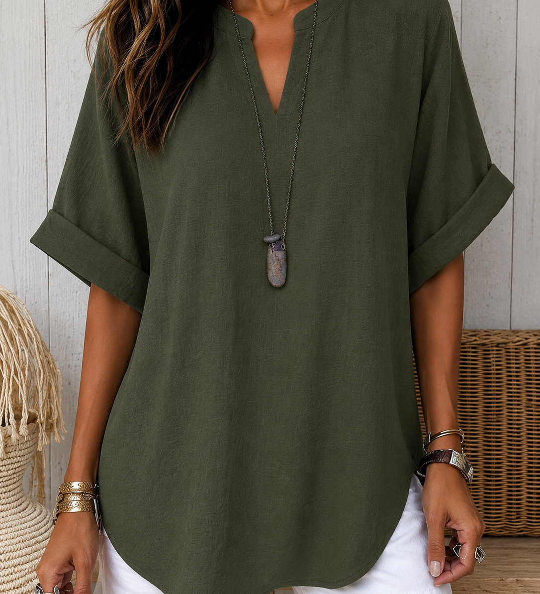 Katarina – Kortärmad blus i enkel elegant stil