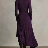 Lonnie | Elegant Höghalset Asymmetrisk Draperad Maxiklänning