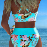 Gun – Blommig bikini med kontrastdetaljer