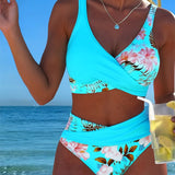 Gun – Blommig bikini med kontrastdetaljer