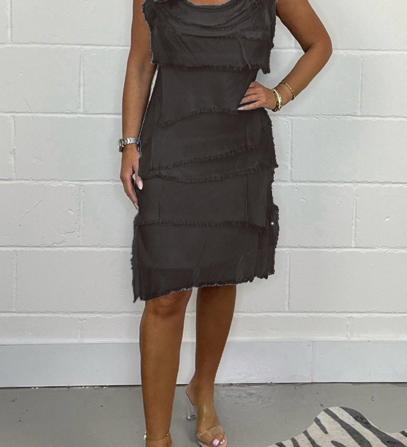 Callie | Elegant ärmlös chiffongklänning