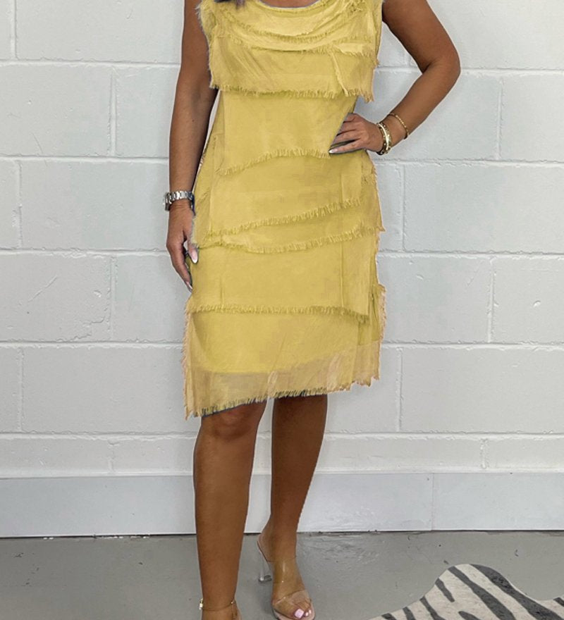 Callie | Elegant ärmlös chiffongklänning